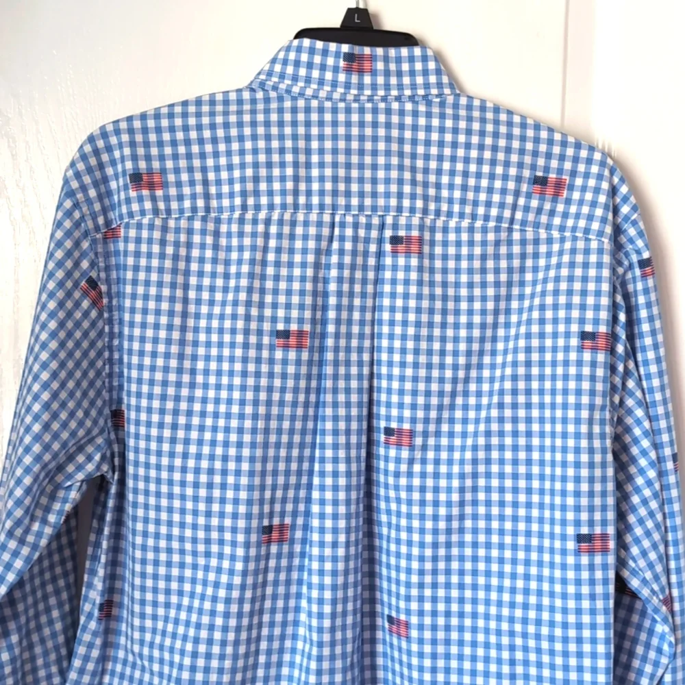 Vineyard Vines USA Flag Blue Check Tucker Shirt. Size Small - Picture 10 of 14